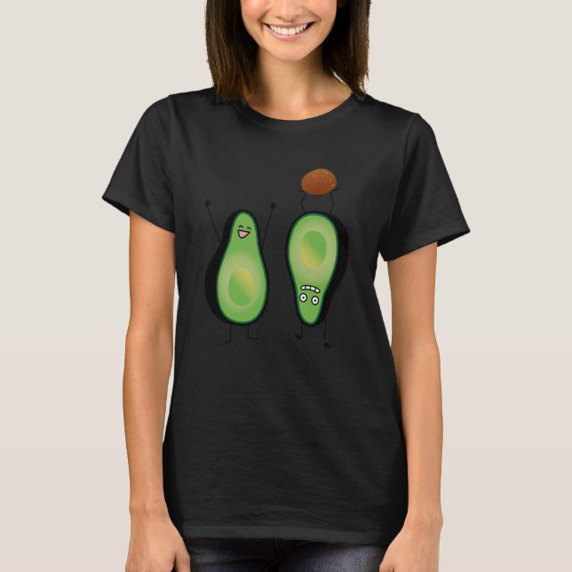 Avocado funny cheering handstand green pit T-Shirt (Front)
