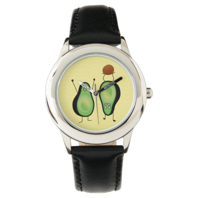 Avocado funny cheering handstand green pit watch (Front)