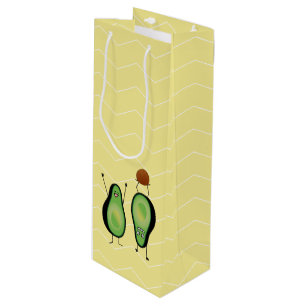Avocado funny cheering handstand green pit wine gift bag