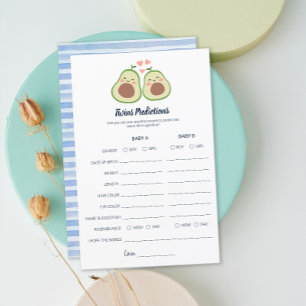 Avocado GenderNeutral Baby Shower Twins Prediction