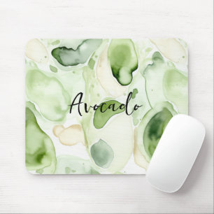 Avocado Green Abstract Mouse Pad