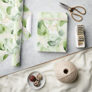 Avocado Green Abstract Wrapping Paper
