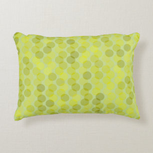 Avocado green and yellow dots accent pillow