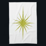 Avocado Green Atomic Star Mid Century Hand Towel<br><div class="desc">Add a pop of retro colour to your kitchen with this adorable avocado green atomic star mid century kitchen towel.</div>