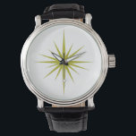 Avocado Green Atomic Starburst Mid Century Modern Watch<br><div class="desc">This mid century modern vintage style watch features a bold avocado green starburst,  which will make a fantastic addition to your wrist!</div>