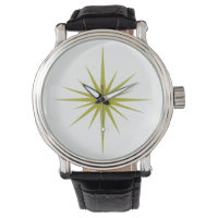 Avocado Green Atomic Starburst Mid Century Modern