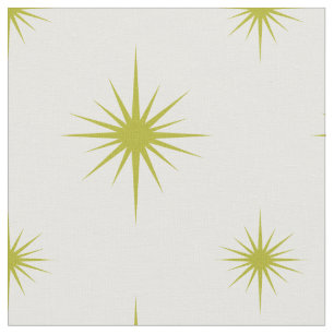Avocado Green Atomic Starburst Mid Century Pattern Fabric