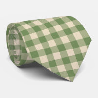 Avocado Green Cream Cottagecore Gingham Check 