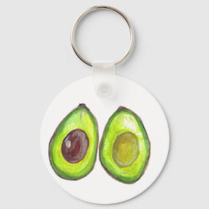 Avocado green fruit keychain