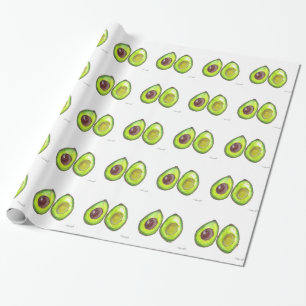 Avocado green fruit Vegan Food vegetables pattern Wrapping Paper