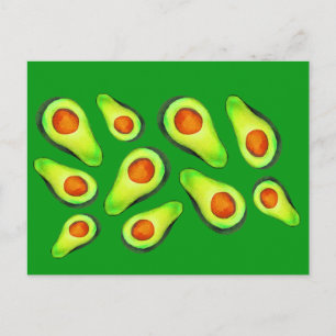 Avocado green health fruit foodie postcard