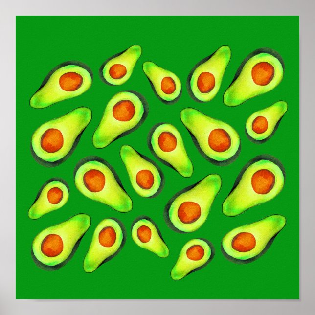 Avocado green health fruit foodie poster (Front)