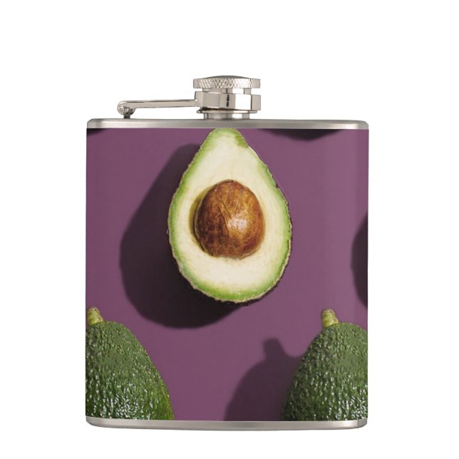 Avocado Green Purple Hip Flask (Front)