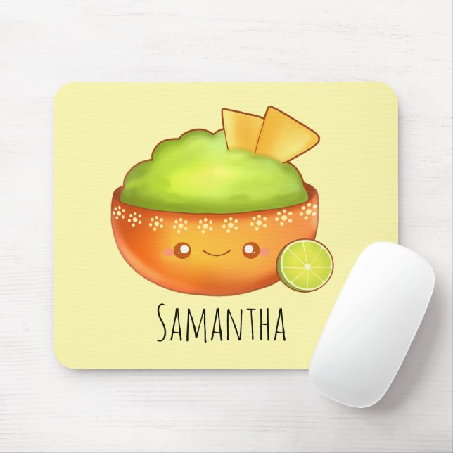 Avocado Guacamole And Tortilla Chips Mouse Pad (With Mouse)