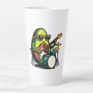 Avocado Guitarist Art Cool Fruit Band Latte Mug