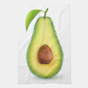 Avocado half kitchen towel