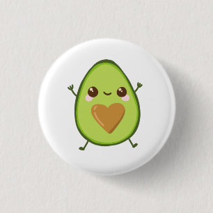 Avocado Heart 1 Inch Round Button