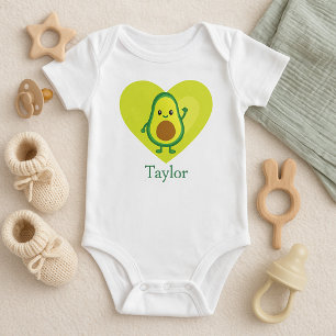 Avocado Heart Baby Bodysuit