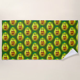 avocado heart friendly food beach towel