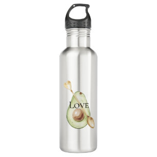 Avocado Heart Spoon Love 710 Ml Water Bottle