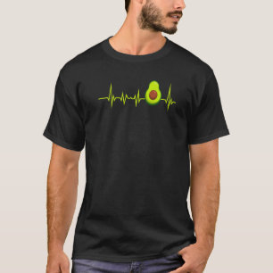 Avocado Heartbeat Graphic Print For Avocado Addict T-Shirt