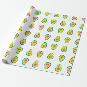 Avocado Hearts Trendy Wrapping Paper