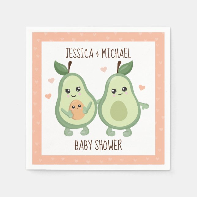 Avocado Holy Guacamole Baby Shower  Napkin (Front)