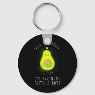 Avocado I Am Pregnant With A Boy Keychain