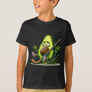 Avocado Ice Hockey Humor Cartoon Goalie Slip T-Shirt