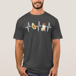 Avocado Icelandic Sheepdog Heartbeat Dog Lover T-Shirt