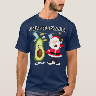Avocado Im With Santa Claus T-Shirt