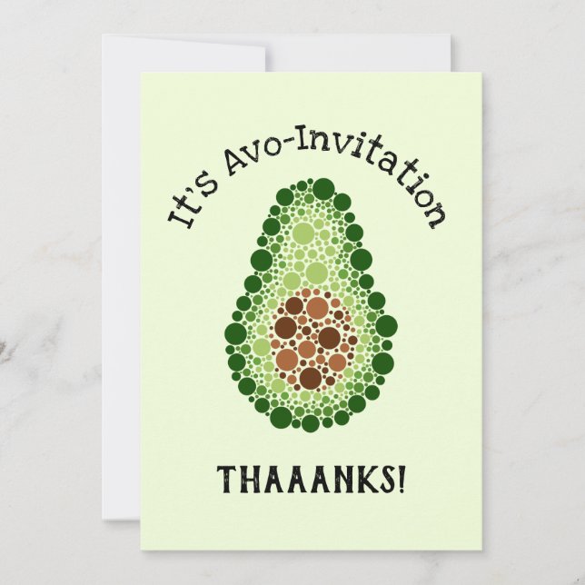 Avocado In Dots Invitation (Front)