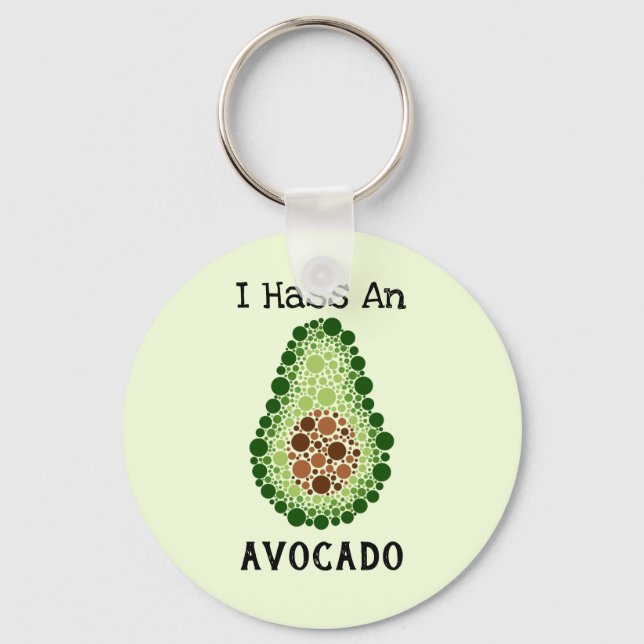 Avocado In Dots Keychain (Front)