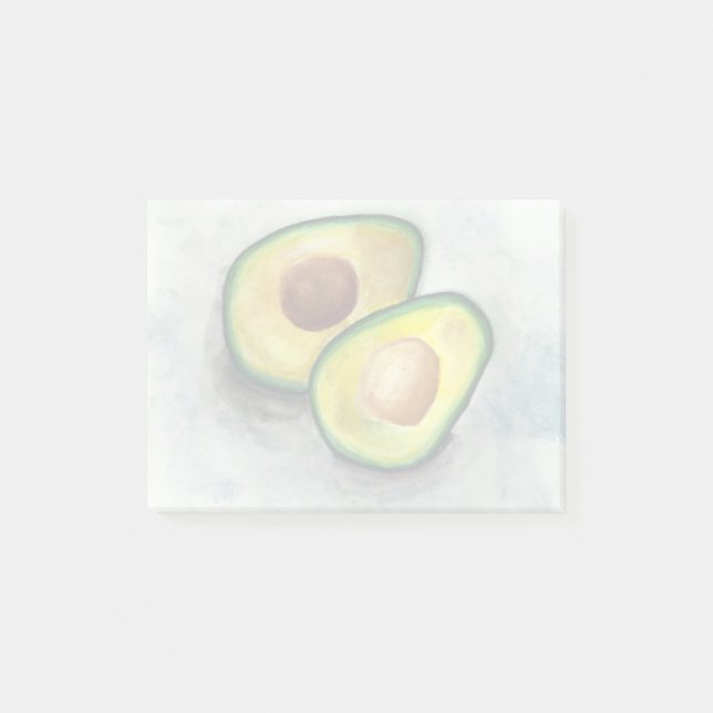 Avocado in Watercolor Post-it Notes (Front)