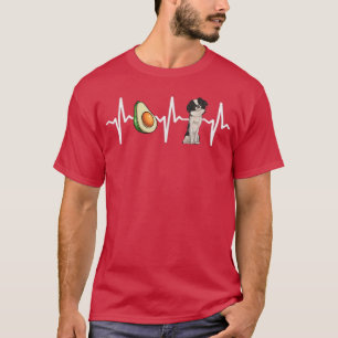 Avocado Japanese Chin Heartbeat Dog Lover  T-Shirt