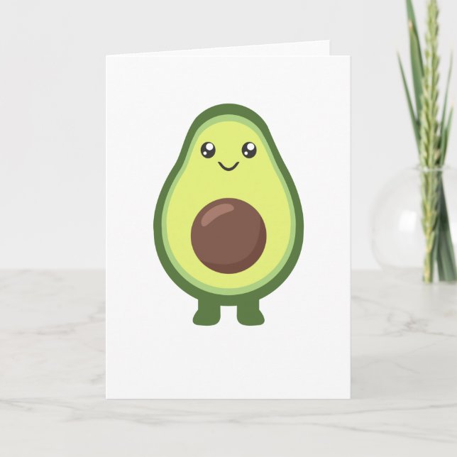 Avocado Kawaii Eat Sweet Avocados Card (Front)
