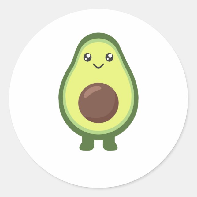 Avocado Kawaii Eat Sweet Avocados Classic Round Sticker (Front)
