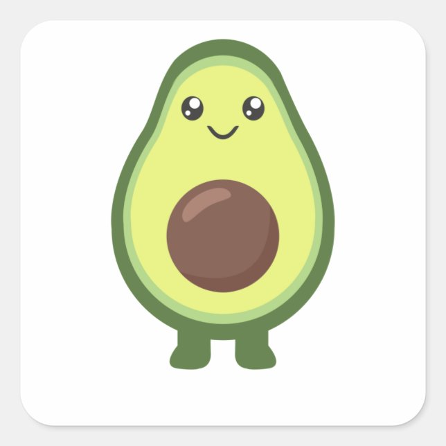 Avocado Kawaii Eat Sweet Avocados Square Sticker (Front)
