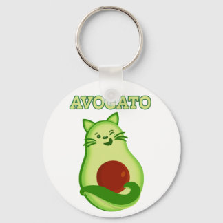 Avocado Keto Kitty Cat Winking At You Keychain