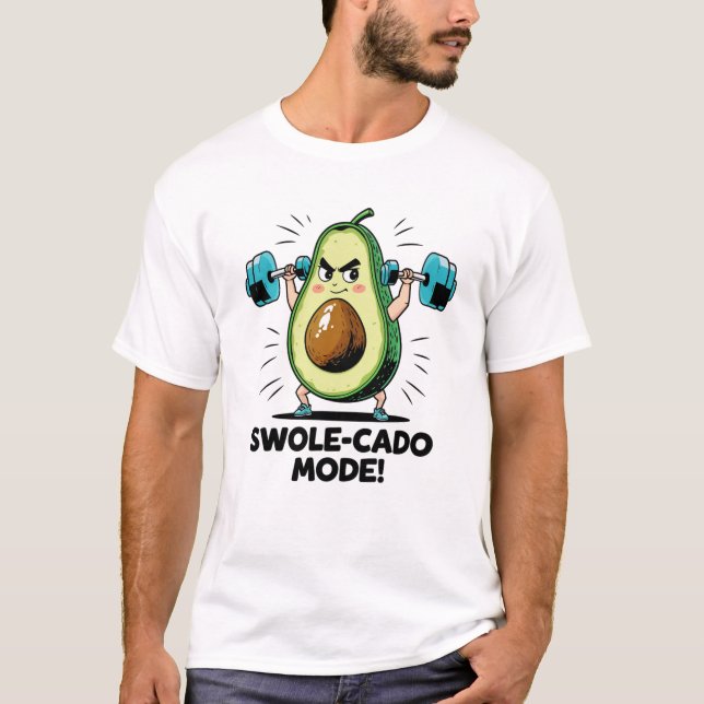 Avocado Lifting Weights T-Shirt (Front)