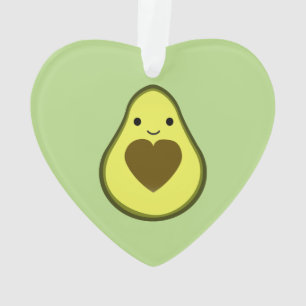 Avocado Love Cute Avocado with a heart Pit Ornament