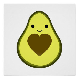 Avocado Love Cute Avocado with a heart Pit Poster