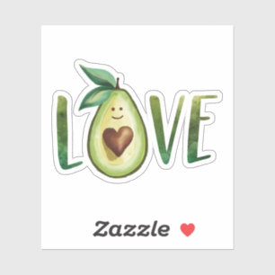 Avocado Love Watercolor Avaocado Heart Character