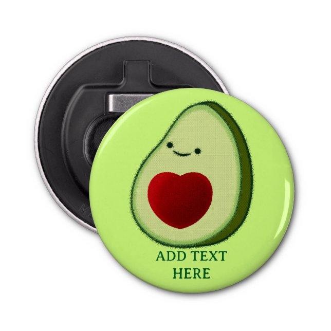 Avocado Lover Cute Cartoon  Bottle Opener (Front)