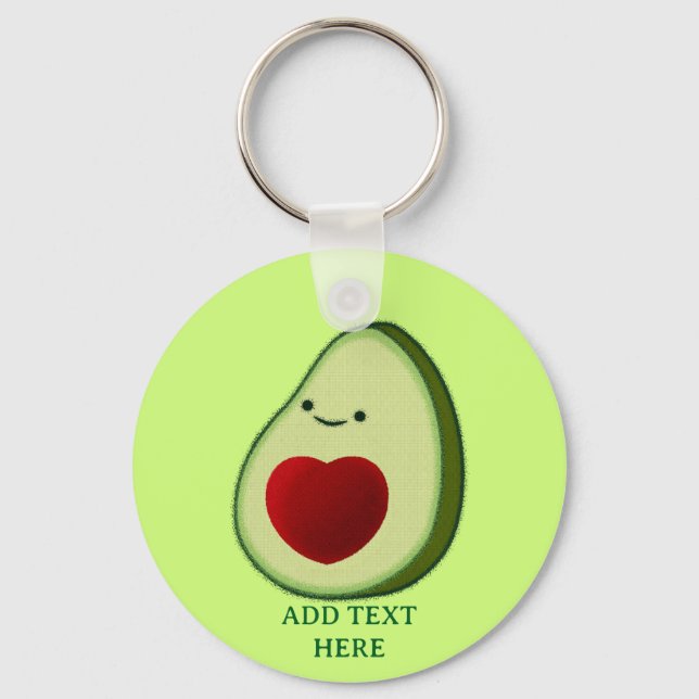 Avocado Lover Cute Cartoon  Keychain (Front)