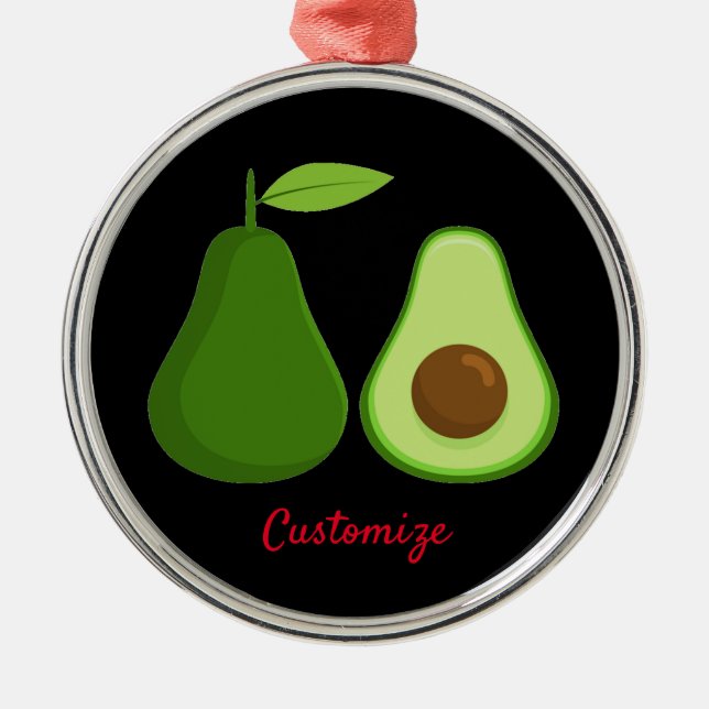 Avocado Lover Design Thunder_Cove Metal Ornament (Front)