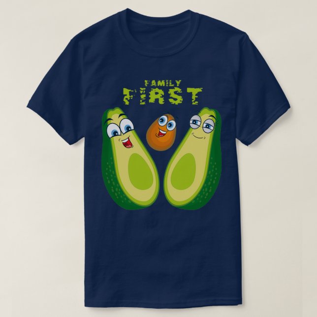 Avocado Lover Gift Family First Avocado Design T-Shirt (Design Front)