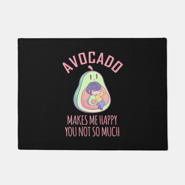 Avocado Makes Me Happy Doormat (Front)