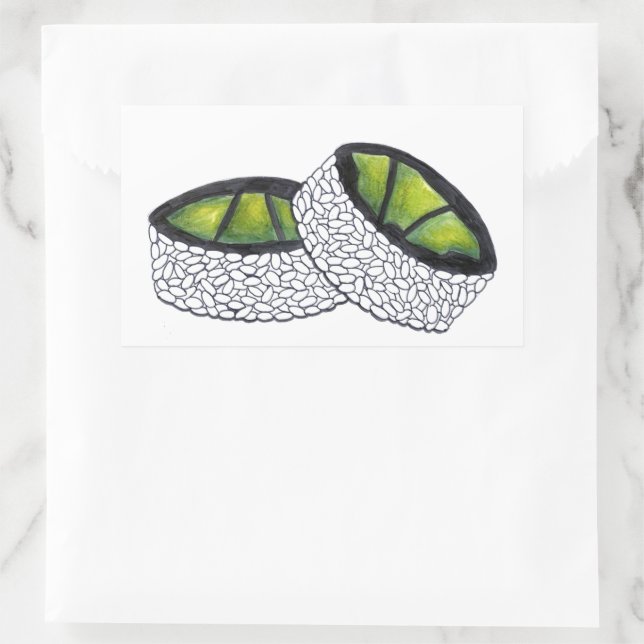 Avocado Maki Sushi Roll Japanese Food Restaurant Sticker (Bag)