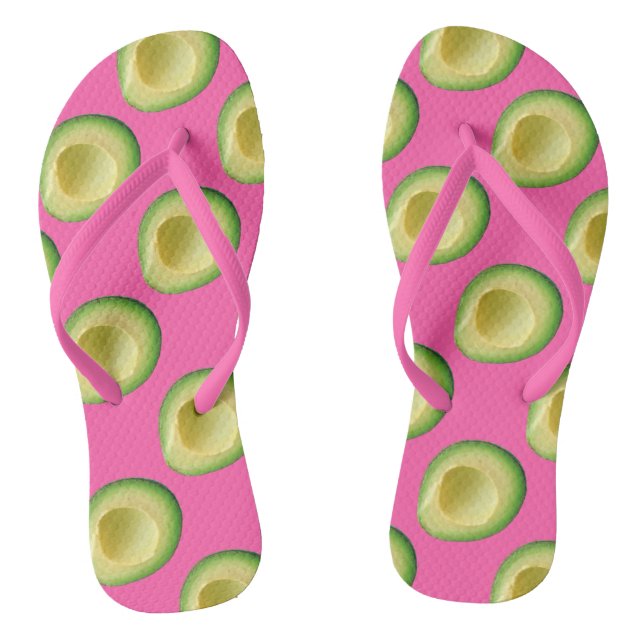 Avocado Mania Pink 4Alice Flip Flops (Footbed)